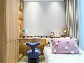 106㎡三居现代简约卧室2024装修效果图