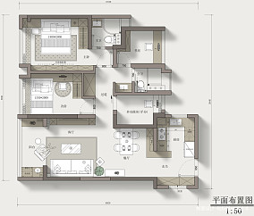 95㎡中古精装房升级荔湾区保利西悦湾装修图大全