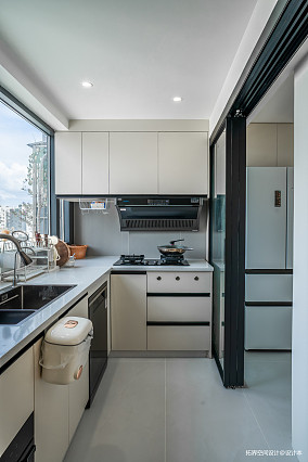 80㎡奶油风二居室，阳台爆改开放式厨房装修图大全